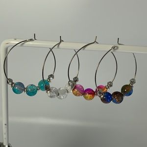21219 Multi-colored wine glass charms
